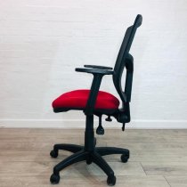 Senator Task Mesh Back Chair, Fully Adjustable, Red & Black